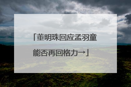 董明珠回应孟羽童能否再回格力→