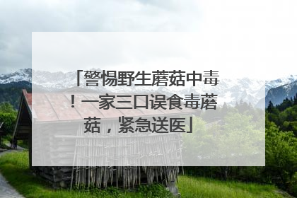 警惕野生蘑菇中毒！一家三口误食毒蘑菇，紧急送医