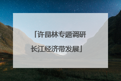 许昆林专题调研长江经济带发展