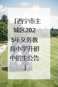 西宁市主城区2025年义务教育小学升初中招生公告