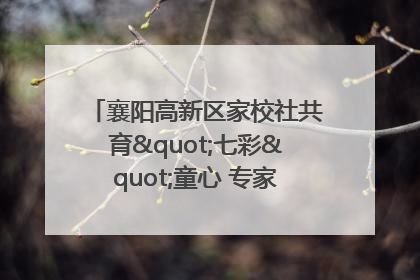襄阳高新区家校社共育"七彩"童心 专家团支招智慧育儿