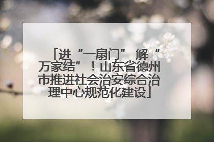 进“一扇门” 解“万家结”！山东省德州市推进社会治安综合治理中心规范化建设