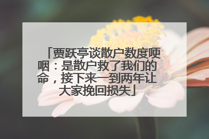 贾跃亭谈散户数度哽咽：是散户救了我们的命，接下来一到两年让大家挽回损失