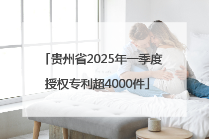 贵州省2025年一季度授权专利超4000件