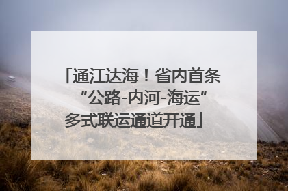 通江达海！省内首条“公路-内河-海运”多式联运通道开通