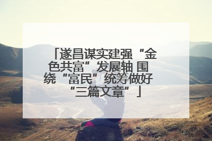 遂昌谋实建强“金色共富”发展轴 围绕“富民”统筹做好“三篇文章”