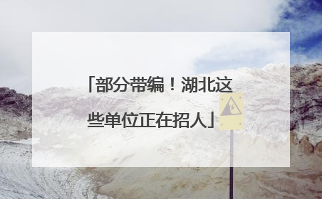 部分带编！湖北这些单位正在招人