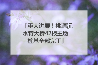 重大进展！桃源沅水特大桥42根主墩桩基全部完工