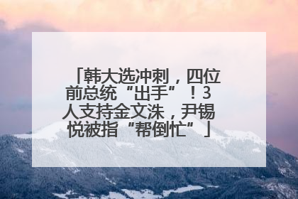 韩大选冲刺，四位前总统“出手”！3人支持金文洙，尹锡悦被指“帮倒忙”