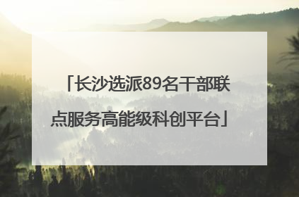 长沙选派89名干部联点服务高能级科创平台