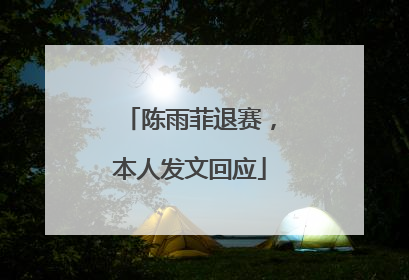 陈雨菲退赛，本人发文回应