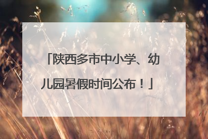 陕西多市中小学、幼儿园暑假时间公布！