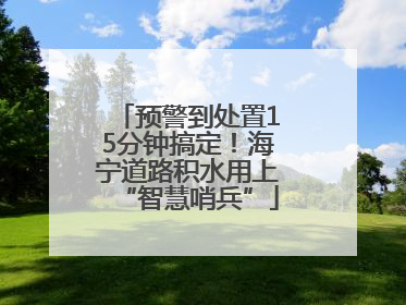 预警到处置15分钟搞定！海宁道路积水用上“智慧哨兵”