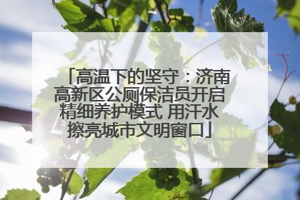 高温下的坚守：济南高新区公厕保洁员开启精细养护模式 用汗水擦亮城市文明窗口
