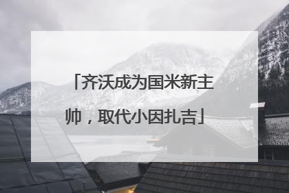 齐沃成为国米新主帅，取代小因扎吉