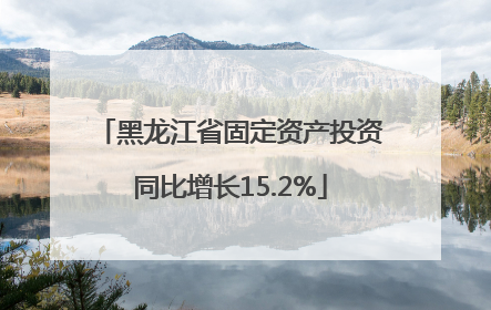 黑龙江省固定资产投资同比增长15.2%