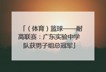 （体育）篮球——耐高联赛：广东实验中学队获男子组总冠军