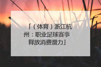 （体育）浙江杭州：职业足球赛事释放消费潜力
