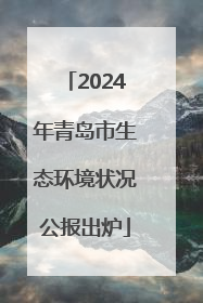 2024年青岛市生态环境状况公报出炉