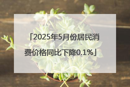 2025年5月份居民消费价格同比下降0.1%