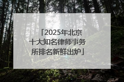 2025年北京十大知名律师事务所排名新鲜出炉