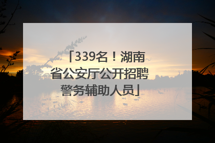 339名！湖南省公安厅公开招聘警务辅助人员