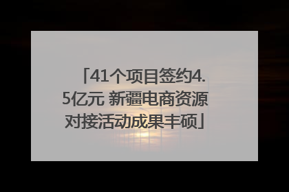 41个项目签约4.5亿元 新疆电商资源对接活动成果丰硕
