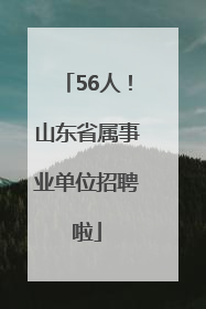 56人！山东省属事业单位招聘啦